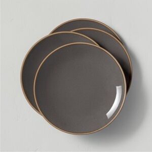 Hearth & Hand - 4pk Stoneware Exposed Rim Appetizer Plates - Grey